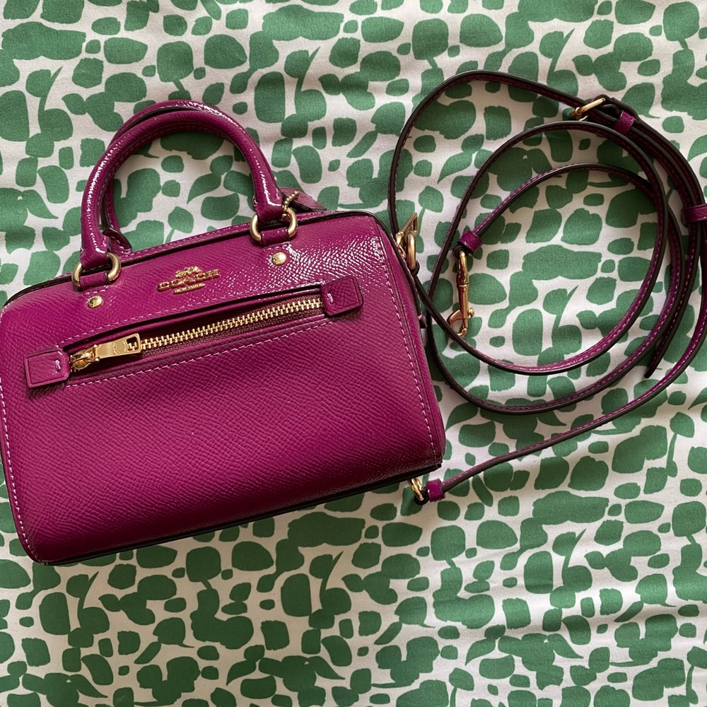 Coach Mini Dark Magenta Rowan Crossbody Bag